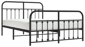 Estrutura de cama com cabeceira e pés 140x200 cm metal preto