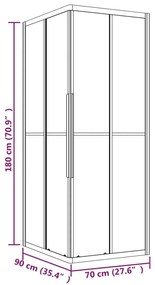 Cabine de duche ESG opaco 90x70x180 cm