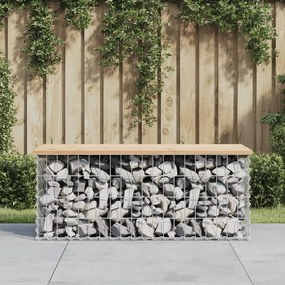vidaXL Banco de jardim c/ design gabião 103x44x42 cm pinho maciço