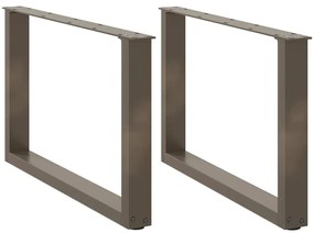 Pés para mesa de centro em formato de U, 2 peças, aço natural, 70x(42-