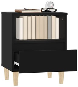 Mesas de cabeceira 2 pcs 40x35x50 cm preto