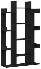 Estante de Livros vidaXL Preta em Carvalho 86x25,5x140 cm em Madeira d