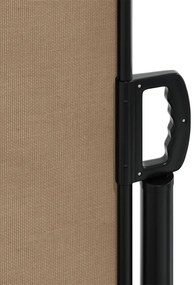 Toldo lateral retrátil 140x1200 cm cinzento-acastanhado