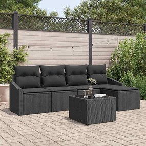 vidaXL Conjunto de Sofás de Jardim com 6 Peças e Almofadas em Rattan Beje