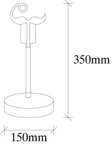 Candeeiro de Mesa Beami – Nogueira e Preto – 15 x 15 cm, Altura 35 cm