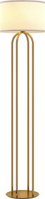 Candeeiro de pé para sala de estar, candeeiro de pé com abajur de linho e interruptor de pé, Ø 38 x 161 cm, dourado e bege