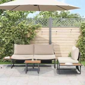 Mesa de Café de Jardim Castanho 55x55x35 cm DPC e Aço