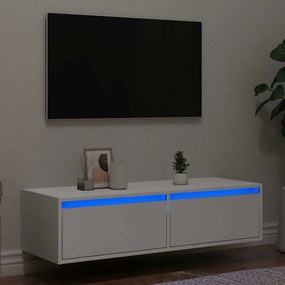 Móvel de TV com luzes LED 100X35,5x25 cm branco