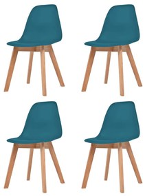vidaXL Cadeiras de jantar 4 pcs plástico turquesa
