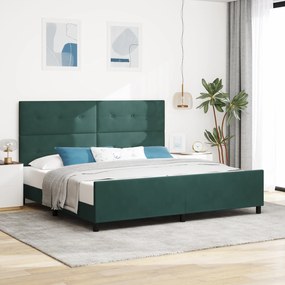 Estrutura de Cama vidaXL Verde Escuro 200x200 cm Veludo
