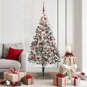 vidaXL Árvore de Natal Artificial Branco 180 cm PVC, Aço e Plástico