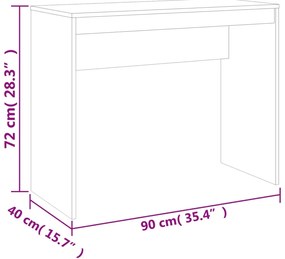 Secretária 90x40x72 cm derivados de madeira cinza cimento