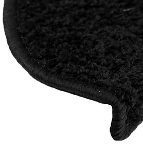 Tapetes de escadas 30 pcs 65x21x4 cm preto