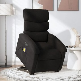 vidaXL Poltrona elétrica elevatória massagens tecido preto