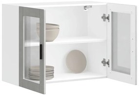 Armário de parede de cozinha porta de vidro Porto cinza betão