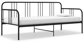 Sofá-cama 90x200 cm metal preto