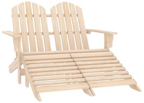vidaXL Cadeira de jardim e otomano Adirondack 2 lugares abeto