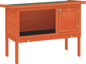 PawHut Casa de Coelhos de Madeira com Teto de Asfalto Abatível e Bandeja Removível e Porta 90x45x65 cm Madeira | Aosom Portugal