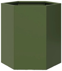 Vasos floreiras de jardim 2 pcs hexagonal 46x40x45 cm aço verde