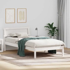 vidaXL Estrutura da Cama Branco 90 x 200 cm Madeira de Pinheiro Sólida