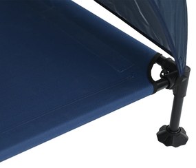 Cama Elevada para Cão com Toldo Removível Azul-marinho XL Aço