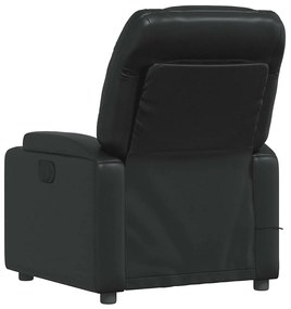 Poltrona de massagens reclinável couro artificial preto