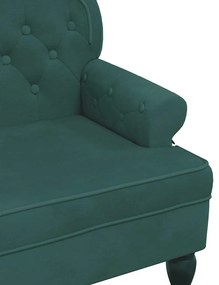 Banco com encosto 119,5x64,5x75 cm veludo verde-escuro