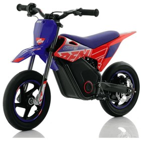 Mini moto eléctrica velocidade até 13 Km/h C/Limitador RFN Warrior Kids SX-E150 150W 12/12” Supermotard Azul e Vermelho