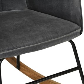 Cadeira de Baloiço com Apoio de Pés - Preto - Design Vintage