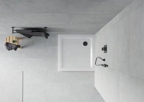 Mexen Flat base de duche quadrada slim 90 x 90 cm, branco, sifão preto - 40109090B