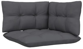 8 pcs conj. lounge de jardim com almofadões antracite pinho
