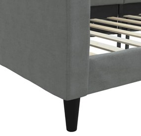 Sofá-cama 90x200 cm tecido cinzento-escuro