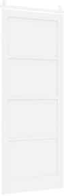 Porta Deslizante vidaXL com Conjunto de Ferragens Branca 93x232 cm Mad