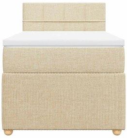 Cama com molas/colchão 100x200 cm tecido cor creme