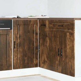 Armário base de cozinha Porto derivados madeira carvalho fumado