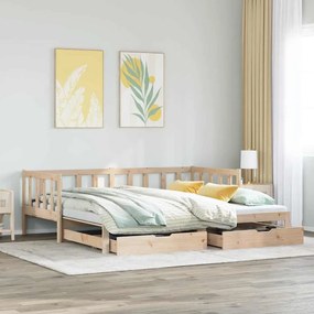 Sofá-cama com gavetão e gavetas sem colchão 90x190 cm