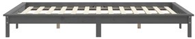 Estrutura de cama super king 180x200 cm pinho maciço cinzento