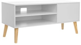 Aparador de TV escandinavo com prateleiras e arrumação | VASAGLE | 110 x 40 x 49,5 cm | branco | LTV09WT.