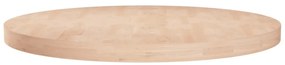 vidaXL Tampo de mesa redondo Ø60x4 cm carvalho maciço não tratado