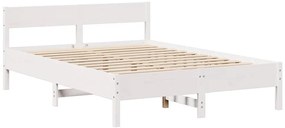 Cama sem colchão 120x190 cm madeira de pinho maciça branco