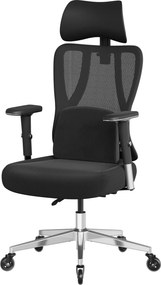 Cadeira de escritório ergonómica giratória, Ajuste versátil preta