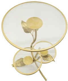 MESA DE APOIO 3 PRATELEIRAS FOLHA Ø54X69,5 CM DOURADO