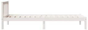 Cama extra longa sem colchão 100x220 cm pinho maciço branco