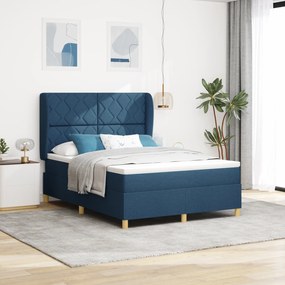 Cama Box com Colchão vidaXL - Azul - 140x200 cm - Tecido