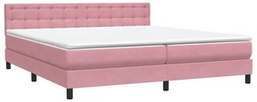 Cama com molas/colchão rosa 180x220 cm veludo