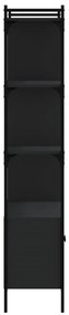 Estante com portas 76,5x30x154,5 cm derivados de madeira preto