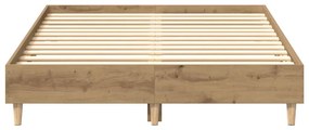Estrutura de cama sem colchão 140x190 cm carvalho artesanal