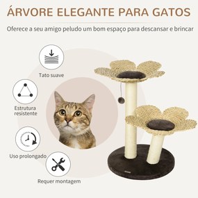 PawHut Árvore Arranhador para Gatos Médios Altura 69cm Torre para Gato