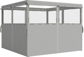 Outsunny 4 Paredes Laterais para Tenda 3x3 m Laterais de Tenda com 8 Janelas Proteção UV 30+ Impermeável Cinza Claro | Aosom Portugal