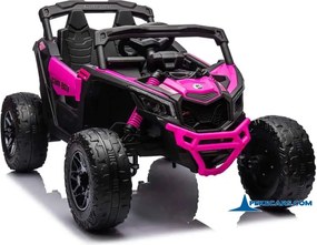 Carro elétrico para crianças 1 a 6 anos, 24V MP4 Buggy Can-Am Maverick Rosa